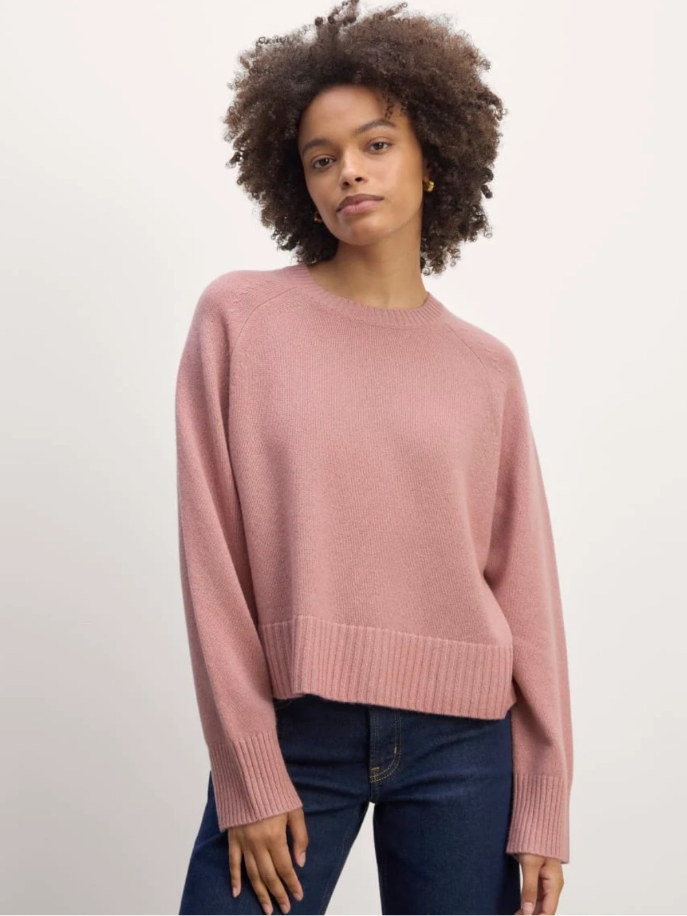 Everlane The Boxy Crew in Cashmere Clay Pink XL - Picture 2 of 13